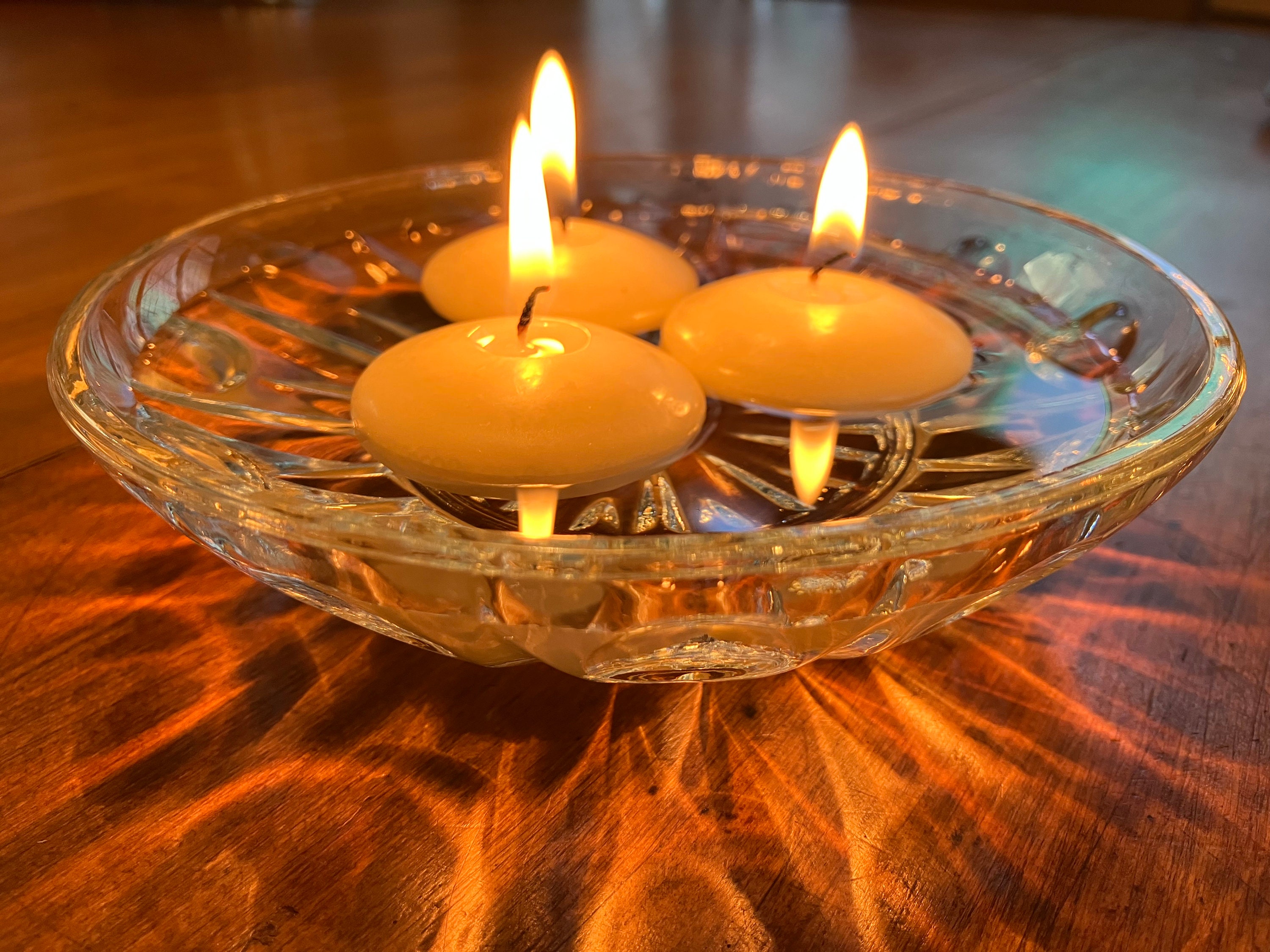 Vintage Glass Bowl, Perfect for Floating Candles - Etsy