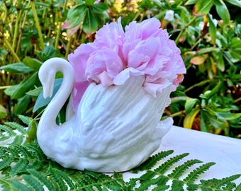 Vintage Goebel Porcelain Swan Centerpiece, Glossy Or Matte Finish