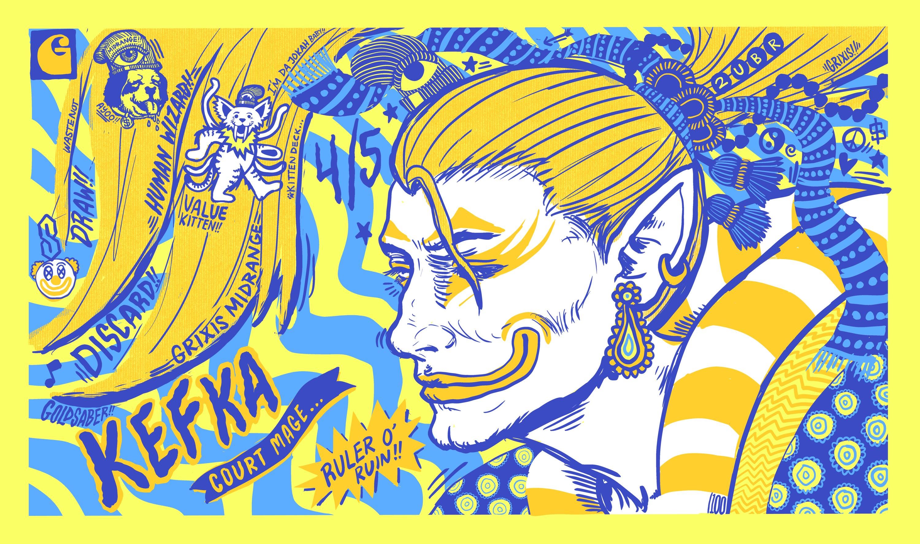 KEFKA Charged Lemonade Metallic Foil Goldsaber Playmat - Etsy