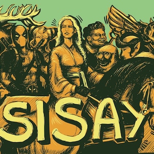 May include: A graphic illustration on a light green background featuring a collage of various characters, including a masked figure, a horse, and a skull, with the text "SISAY" in large yellow letters and "PACK FRESH PROXIES" in the top right corner.