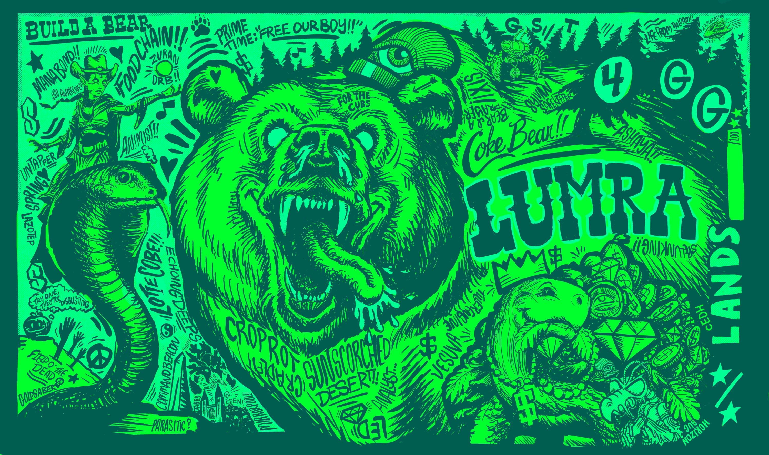 FOILEDOUT LUMRA REDBACK Return of the Bear Goldsaber Playmat - Etsy