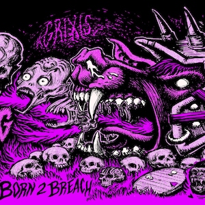 May include: A black and magenta graphic illustration featuring skulls, a snarling beast, and the text "ROG RING" and "BORN 2 BREACH". The artwork has a dark, edgy aesthetic with a Carhartt logo in the upper left corner.
