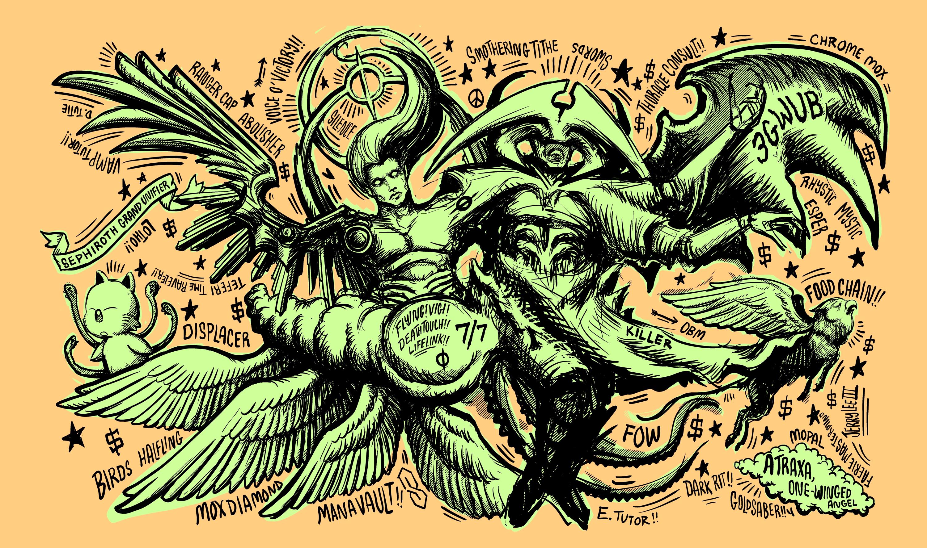 ATRAXA One-winged Angel Limited Edition Goldsaber Playmat - Etsy