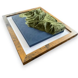Carte topographique 3D personnalisée – oeuvre d'art personnalisée sur la montagne ou le sentier, fiançailles unique, randonnée ou cadeau pour la maison