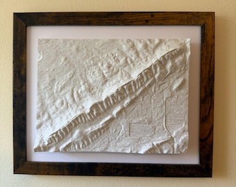 Red Mountain Park Topographic Map: 3D Birmingham Art, Alabama