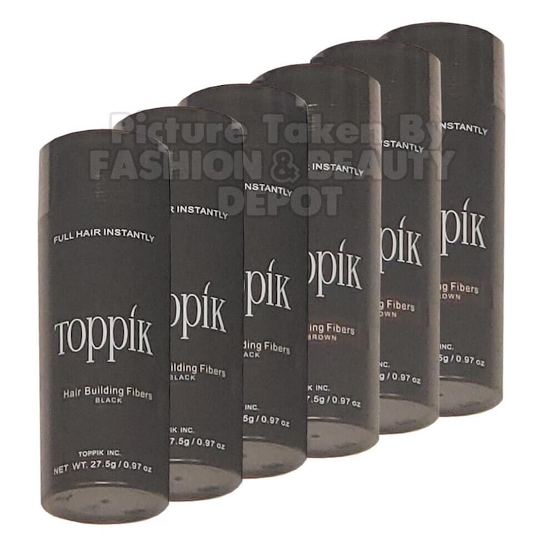 5 x TOPPIK Hair Building Fiber Choose Your Color 27.5g 0.97oz FASHIONBEAUTYDEPOT Pack of 5 image 3