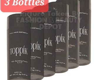 3 x TOPPIK Hair Building Fiber *Choose Your Color* 27.5g 0.97oz FASHIONBEAUTYDEPOT Pack of 3 Bottles!