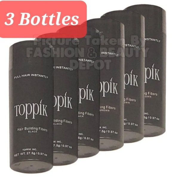 3 x TOPPIK Hair Building Fiber *Choose Your Color* 27.5g 0.97oz FASHIONBEAUTYDEPOT Pack of 3 Bottles!