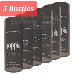 5 x TOPPIK Hair Building Fiber Choose Your Color 27.5g 0.97oz FASHIONBEAUTYDEPOT Pack of 5 image 1