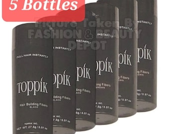 5 x TOPPIK Hair Building Fiber *Choose Your Color* 27.5g 0.97oz FASHIONBEAUTYDEPOT Pack of 5