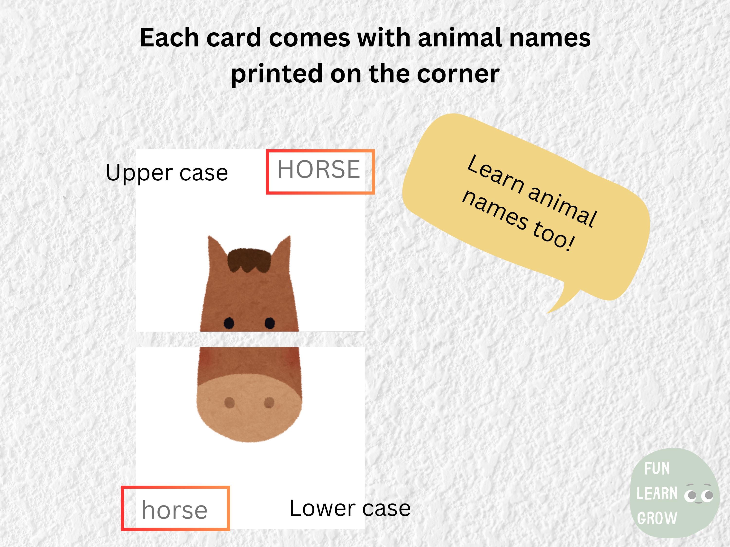 Animal Matching Cards, Instant Download, Printable, Play to Learn ...