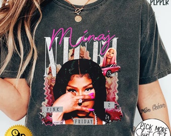 Vintage Nicki Minaaj Shirt,Nicki Minaaj Tour 2024 Shirt,Retro Nicki Minaaj Merch,Nicki Minaaj Gift,Rapper Homage Graphic Shirt, Gift for Fan
