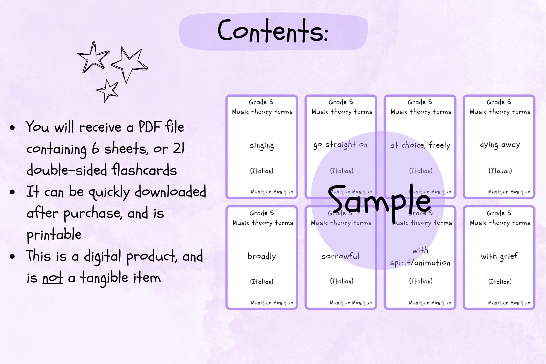 Grade 5 Music Theory Flashcards, Double-sided and Printable Flashcards ...