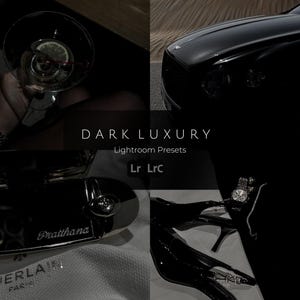 Könnte beinhalten: Ein schwarzes und silbernes Parfümflakon mit dem Text "Pratithana" auf der Vorderseite. Das Flakon steht auf einer weißen Oberfläche mit dem Text "Guerlain Paris" darauf. Das Bild zeigt auch ein schwarzes Auto, ein Glas Flüssigkeit und eine Uhr.
