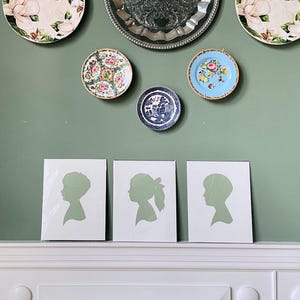 Custom Hand-Cut Colored Silhouette Heirloom Portrait