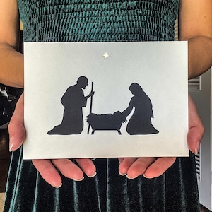 Christmas Nativity Hand-Cut 5x7 Silhouette Portrait