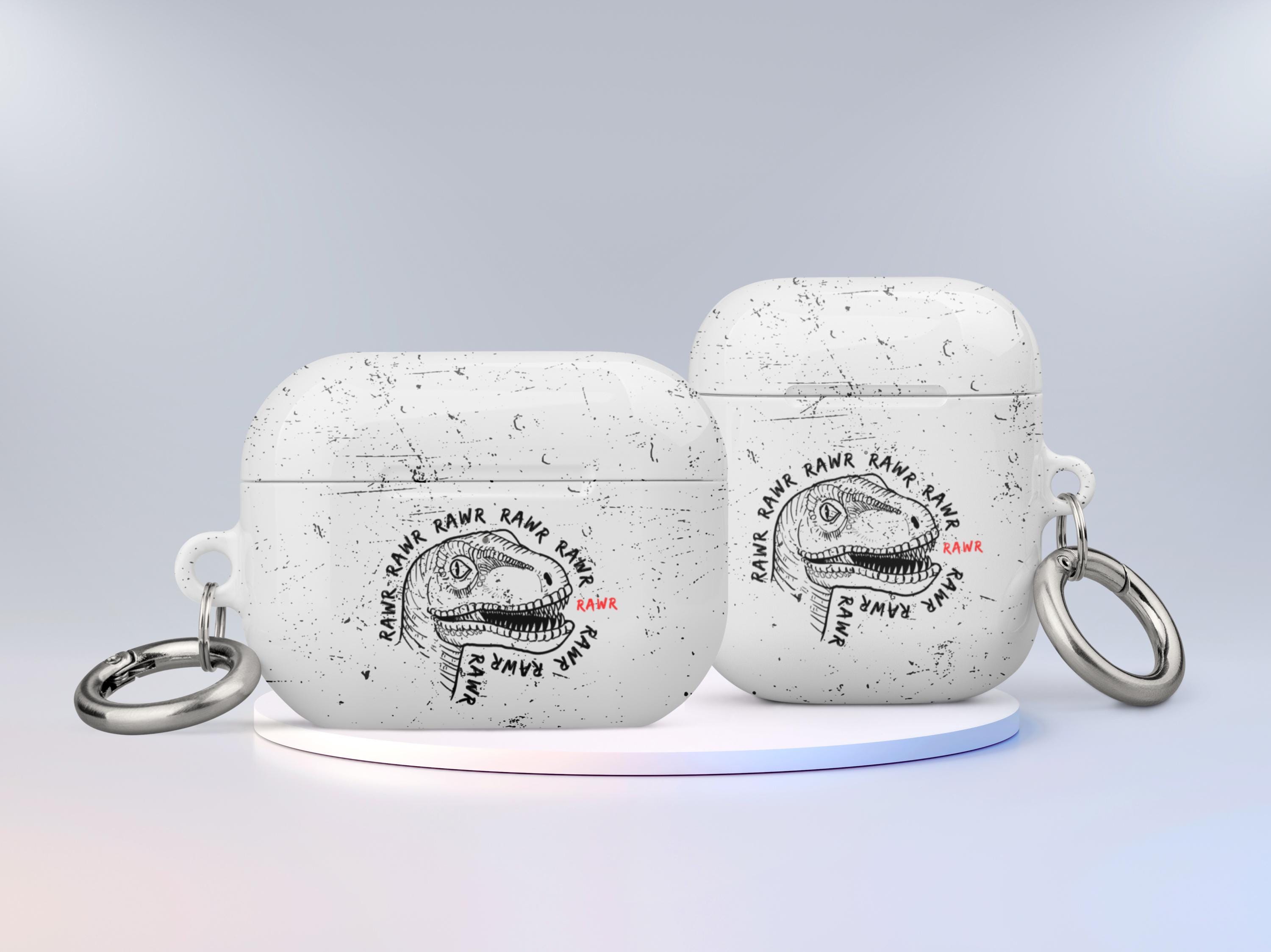 T-rex 'rawr' AirPod Case With Keychain, Cute Airpods Cover for