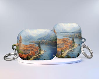 European Summer Painting Airpods Case with Keychain: Airpods 1,2,3 & Pro Cover, Perfect Birthday Gift