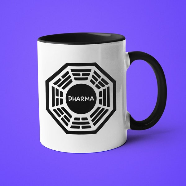 Dharma Initiative Mug, Dharma Initiative Logo Cup, Ceramic TV Mug, Television Coffee Cup, Fictional Organization Mug, Fictional Research Co.