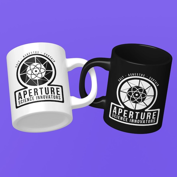 Aperture Science Innovators Mug, Aperture Science Logo Cup, Video Gamer Mug, Gaming Ceramic Coffee Cup, Fictional Corporation Mug