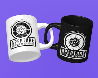 Aperture Science Innovators Mug, Aperture Science Logo Cup, Video Gamer Mug, Gaming Ceramic Coffee Cup, Fictional Corporation Mug