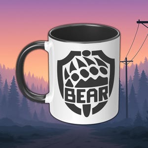 Taza de OSO, Escape from Tarkov, emblema de la facción rusa PMC, regalo para gamers de FPS hardcore, taza con detalles en blanco o negro, 325 ml y 400 ml