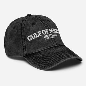 Embroidered Gulf of Mexico Hat, EST 1550 Vintage Dad Cap, No Kings Protest Hat, Nautical Southern History Hat, Retro Mexican Map Hat