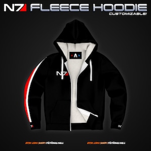 N7 Hoodie Unisex Pullover or Zip Hoodie Video Gamer Gift Hoodie Normandy SR1 SR2 Systems Alliance Spectre Commander Shepard Etsy