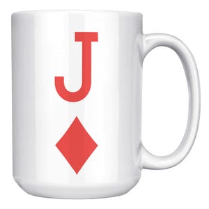 Taza de Jack of Diamonds, taza de café negra o blanca de 11 oz o 15 oz, taza de póquer, regalo para jugadores, regalo para jugadores de cartas, juegos de cartas, taza de póquer, juegos de azar