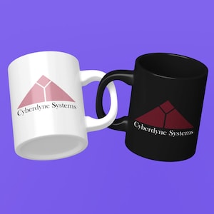 Cyberdyne Mug, Cyberdyne Systems Logo Mug, Movie Mug, Ceramic Coffee Cup, Fictional Corporation, Fictional Robots, Tech AI Company, Skynet