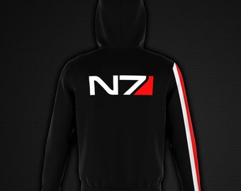 N7 Hoodie, Unisex Pullover or Zip Hoodie, Video Gamer Gift Hoodie