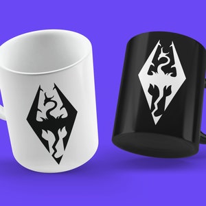 Seal of Akatosh Mug, Akatosh Logo Cup, RPG Gamer Mug, Video Gaming Cup, TES Mug, Dragonborn Mug, Tamriel Dragons, Fantasy Game Collectible