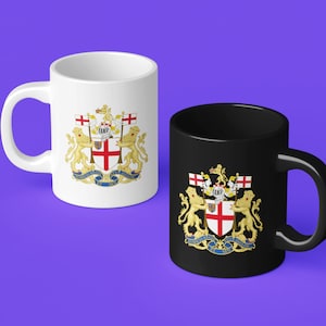 Taza de la compañía de las Indias Orientales, Cug del logotipo de la compañía de las Indias Orientales, bandera de la compañía comercial de las Indias Orientales, escudo de armas EIC, Inglaterra, bandera de la compañía de las Indias Orientales