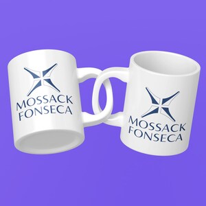 Mossack Fonseca Mug, Replica Mossack Fonseca Logo Mug, Panama Papers, Defunct Investment Firm, Coffee Cup, Bankrupt Company