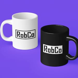 RobCo Mug, RobCo Logo Cup, Video Gamer Mug, Gaming Coffee Cup, Fictional Corporation Mug, Fictional Technology Company, Fictional Robotics