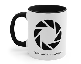 This Was A Triumph Coffee Cup, Aperture Laboratories 11oz Video Gamer Mug, This Was A Triumph Mug, Aperture Science, Black Mesa