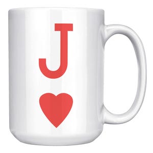 Taza de Jack of Hearts, taza de café negra o blanca de 11 oz o 15 oz, taza de póquer, regalo para jugadores, regalo para jugadores de cartas, juegos de cartas, taza de blackjack, juegos de azar
