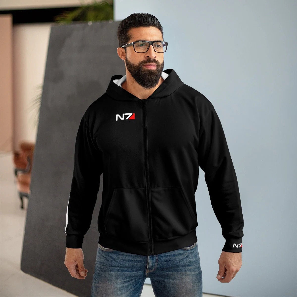 N7 Hoodie Unisex Pullover or Zip Hoodie Video Gamer Gift Hoodie Normandy SR1 SR2 Systems Alliance Spectre Commander Shepard Etsy