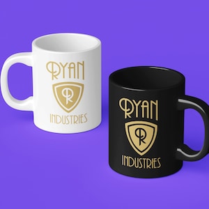 Ryan Industries Mug, Ryan Industries Logo Cup, Video Gamer Mug, Gaming Coffee Cup, Fictional Corporation Mug, Andrew Ryan, Rapture Game Cup
