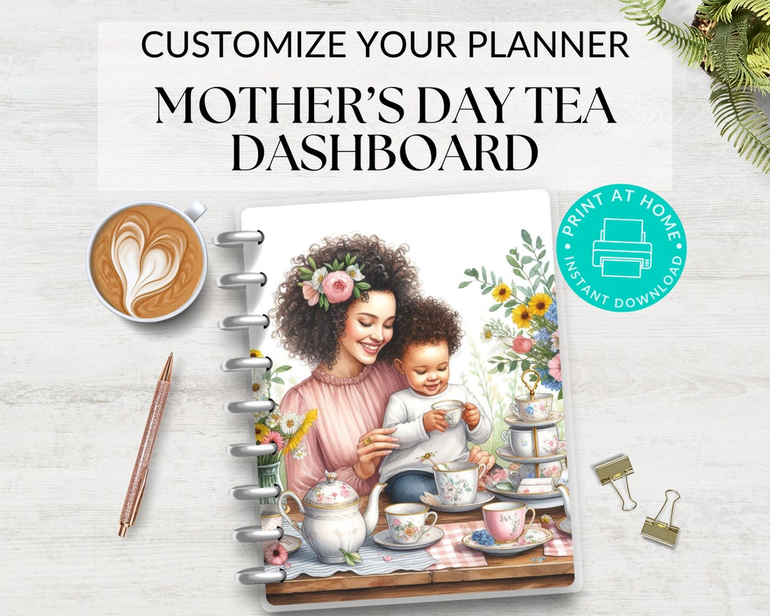 Mothers Day Tea Party Printable Planner Dashboards, Journal Dividers ...