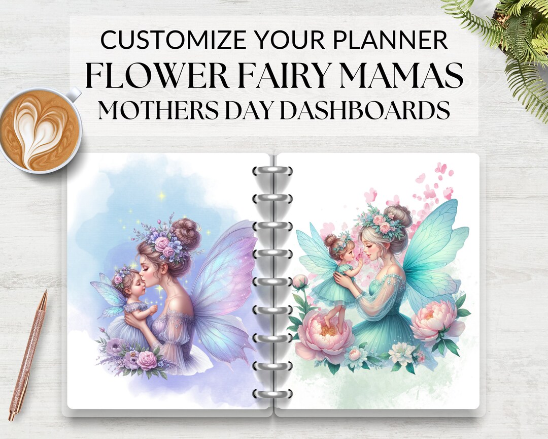 Flower Fairy Mothers Day Printable Planner Dashboard, Journal Spread ...