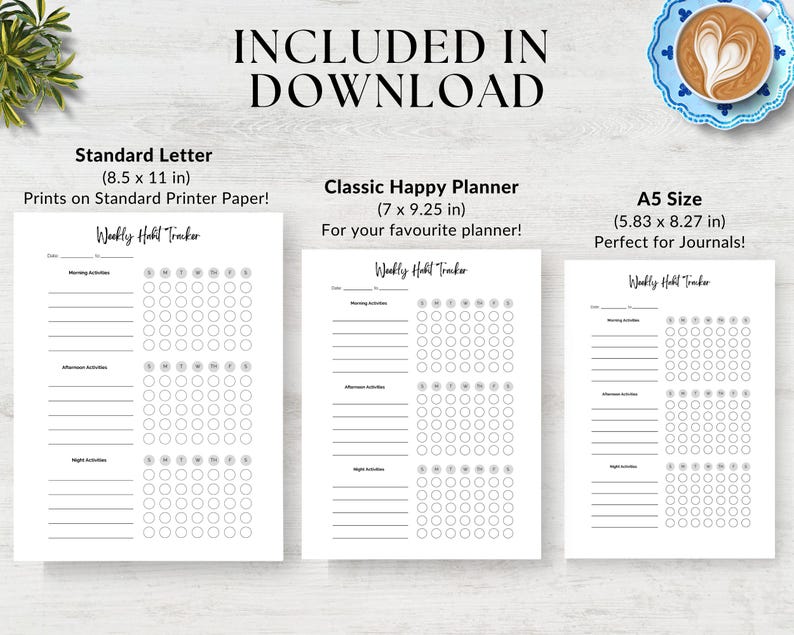 Weekly Habit Tracker Printable: A5 Planner Page (PDF) - Etsy