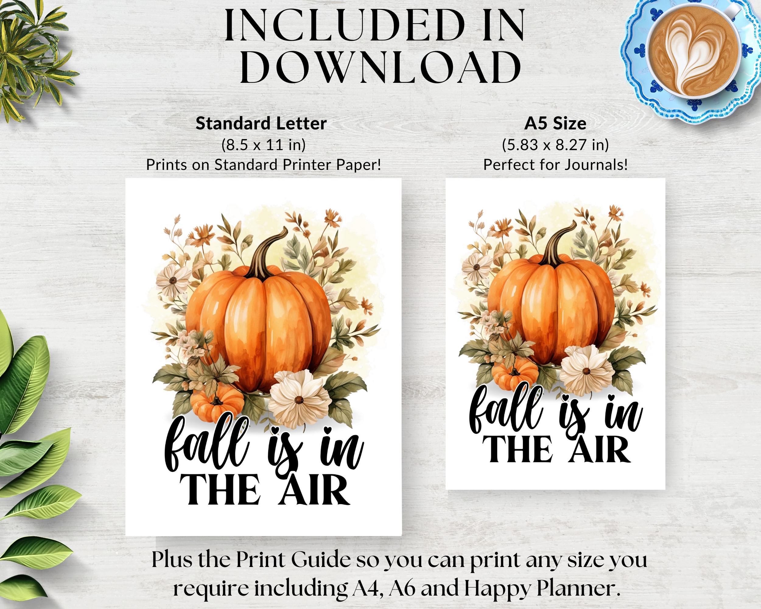 Fall is in the Air Planner Dashboard, Bookish Journal Dividers for Fall ...