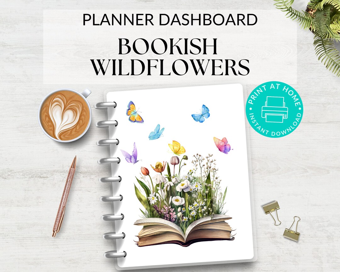 Bookish Wildflowers Monthly Printable Planner Dashboards, Journal ...