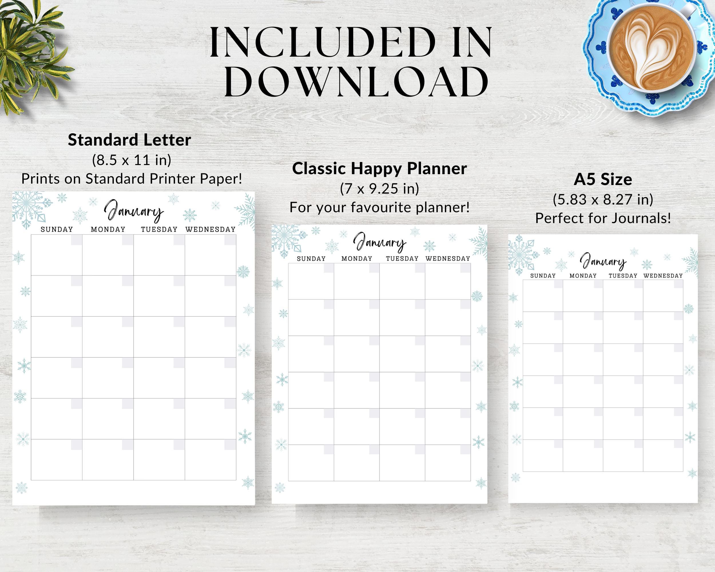 Undated Annual Planner Printable | Watercolor Monthly Calendar ...