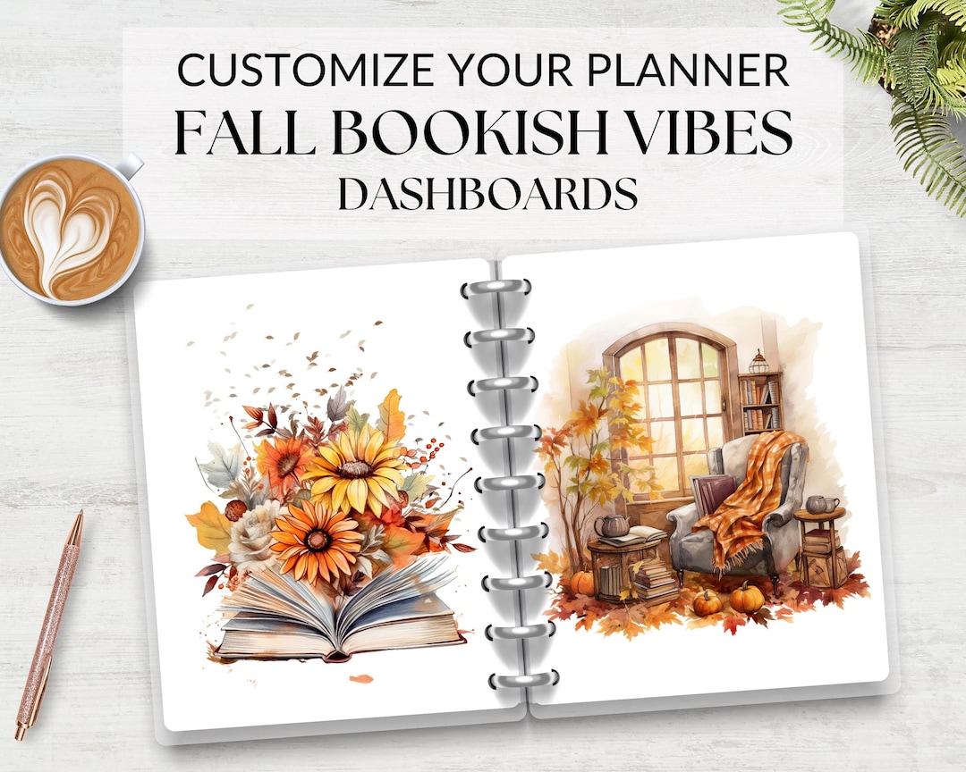Fall Bookish Planner Dashboard: Autumn Journal Dividers A5 (digital ...