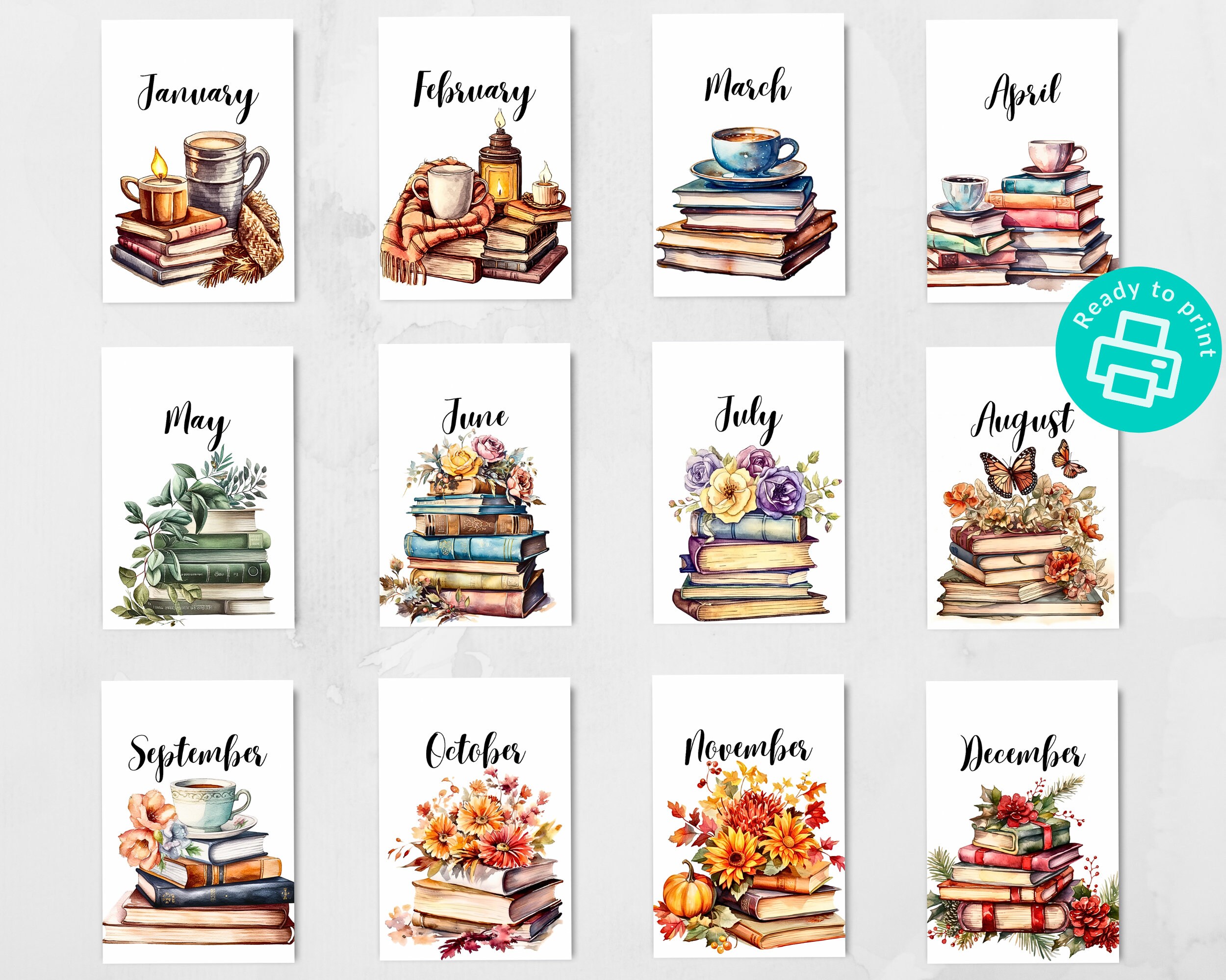 Monthly Dashboards Printable for Planner for the Love of Books Monthly ...