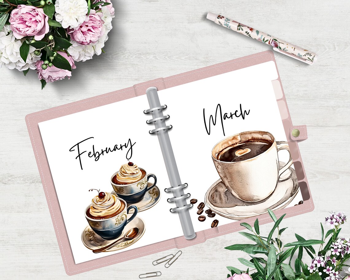 Monthly Dashboards Printable for Planner for the Love of Coffee Monthly ...