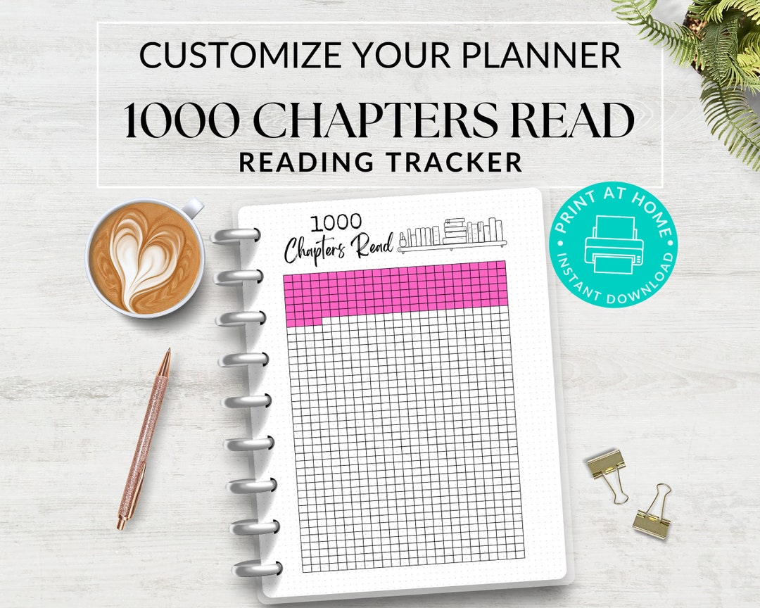 Reading Tracker 1000 Chapters Read, A5 Journal Page, Printable Tracker ...