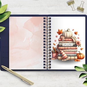 Fall Bookish Dashboard Planner Printable, Journal Dividers for Fall ...